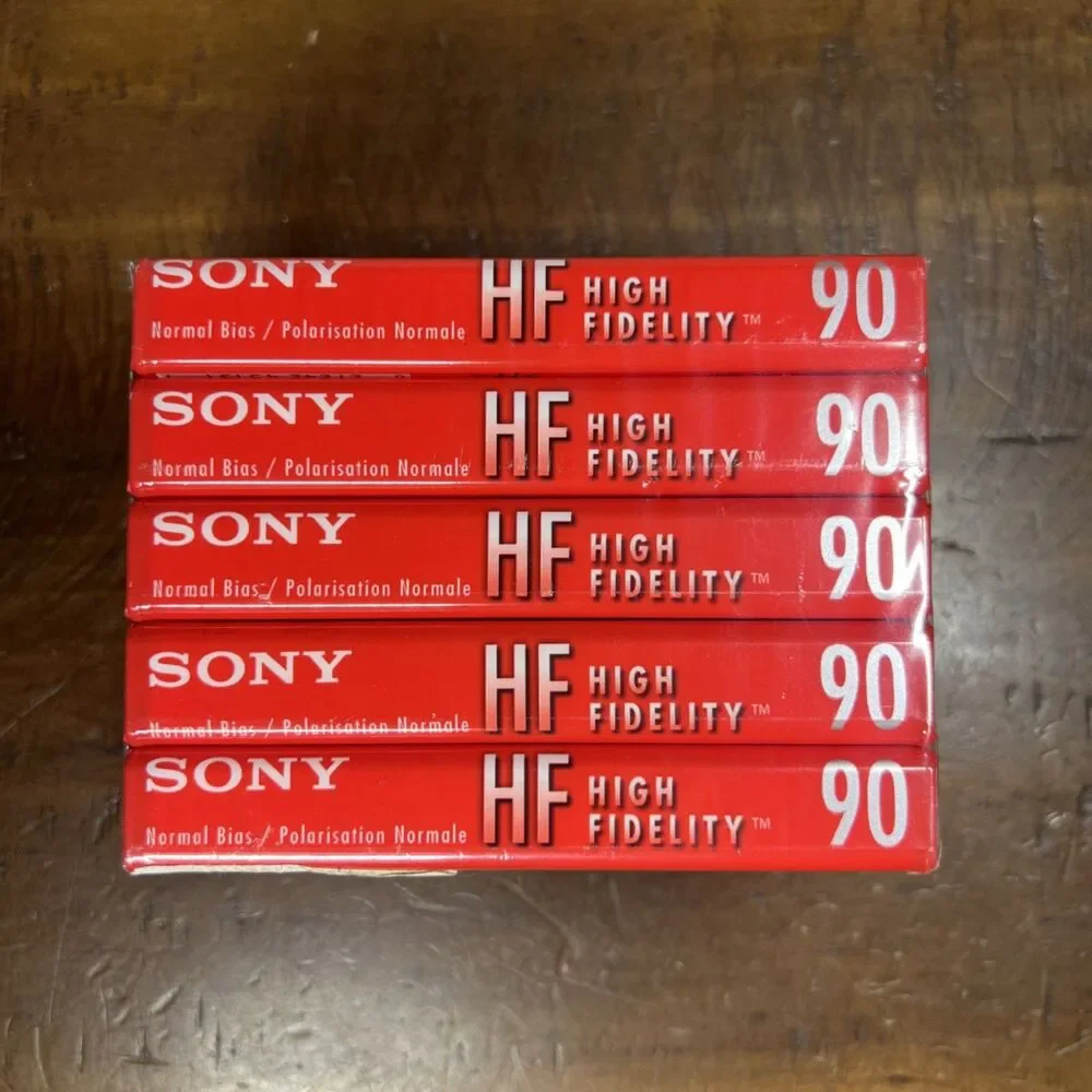 5 Pack SONY HF High Fidelity Normal Bias 90 min Blank Audio Cassette Tapes New